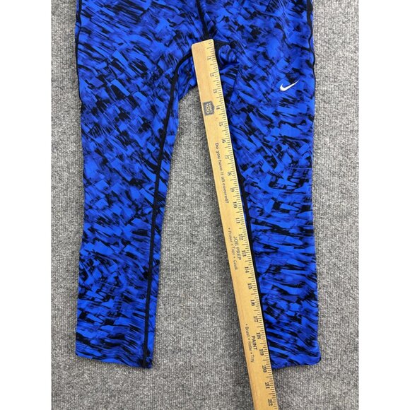 Nike Pants Womens Small Blue Black Dri Fit Running Capri Leggings Athletic - Picture 6 of 7